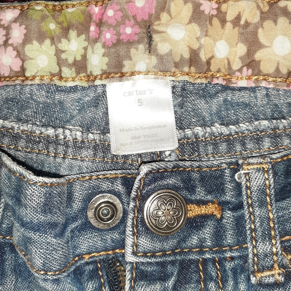 3/$15 Carter's Jeans with Flower Pockets - Picture 7 of 10